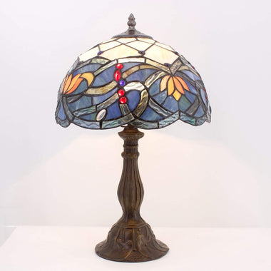 Tiffany Stained Glass Lotus Style Table Lamp