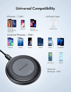 Fast Wireless Charger 10W Max with QC 3.0 Adapter