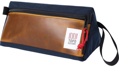 Topo Designs Dopp Kit - Navy/brown Leather