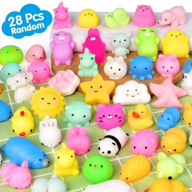 Mochi Squishy Toys FLY2SKY 28PCS Animal Mini Squishies