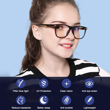 Kids Blue Light Blocking Glasses for Boys Girls Lightweight