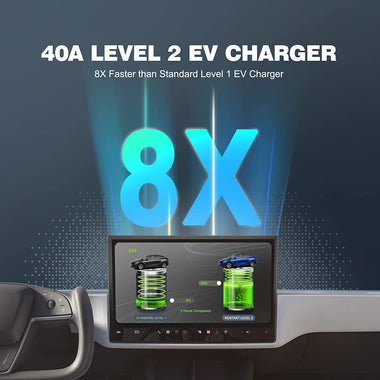 Level 2 Portable EV Charger (40 Amp, 240 Volt, 25ft Cable) EV Charging Station