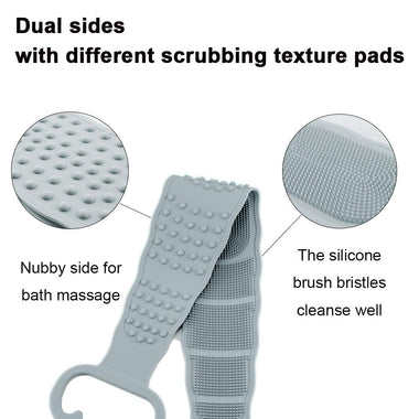 Silicone Back Scrubber for Shower, Handle Body Washer