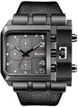Mens Watch Fashion Rectangle Quartz Wrist Watch with Leather Strap