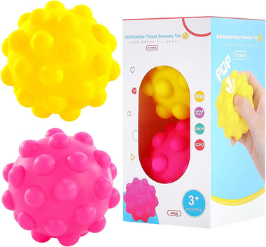 Pop Ball It Fidget Toys 2 PCS, 3D Squeeze Pop Ball Its Fidget Toy