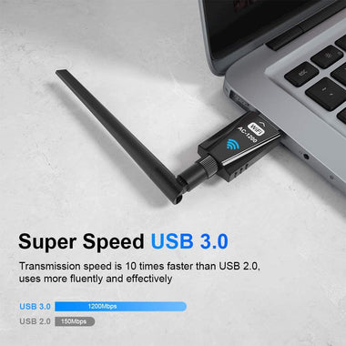 USB WiFi Adapter 1200Mbps Techkey Wireless Network Adapter USB 3.0