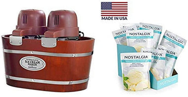 Double Flavor Electric Bucket Ice Cream Maker Makes 4-Quarts in Minutes
