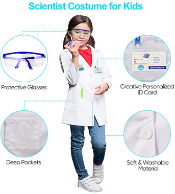 Kids Science Experiments Kit with Lab Coat Toys 26 PCS Scientist