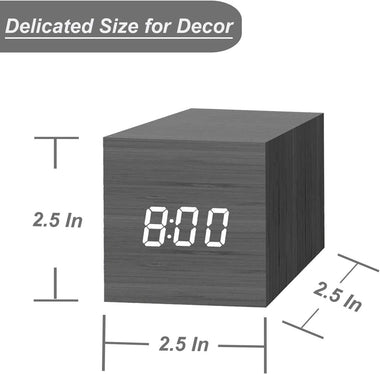 Digital Alarm Clock, with Wooden Electronic LED Time Display