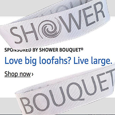 Loofah Bath Sponge XL 75g Soft Set by Shower Bouquet: 4 Pack Pastel Colors