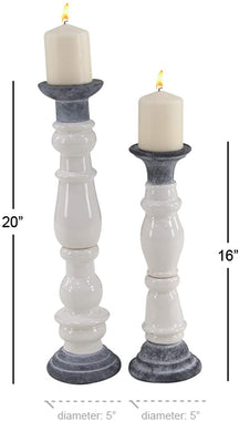 Rustic Ceramic Candle Holders  5"W x 20"H