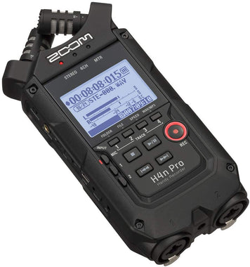 Zoom H4n Pro All Black 4-Track Portable Recorder (2020 Model) with Windscreen