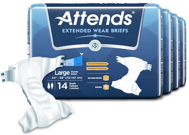 Attends Extended Wear Briefs with Dry-Lock