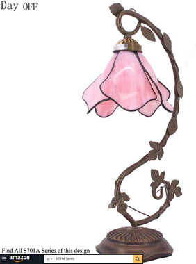 Tiffany Pink Stained Glass Table Lamp