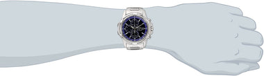 Men's SSC141 Stainless Steel Solar Watch with Blue Dial
