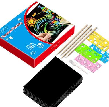 Scratch Paper Art Set, 100 Sheets Rainbow Magic Scratch