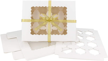 Cupcake Boxes, Eusoar Disposable Bakery Paper Cupcake Boxes Carrier 15pcs.