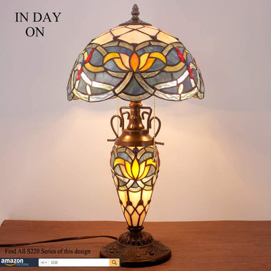 Tiffany (Bulb Included) Stained Glass Base Table Lamp