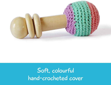 Shumee Wooden Crochet Shaker Rattle  Toy