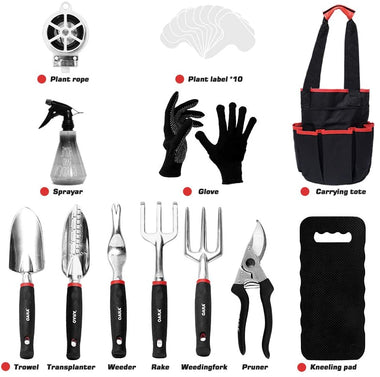 Heavy Duty Aluminum Hand Tool with Gloves and Storage Tote Bag