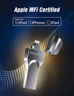 iPhone Flash Drive 128GB HooToo USB 3.0 Photo Stick MFi Certified External Memory