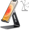 Adjustable Cell Phone Stand, OMOTON C2 Aluminum Desktop Phone Holder Dock Compatible with iPhone 11 Pro Max Xs XR 8 Plus 7 6, Samsung Galaxy, Google Pixel, Android Phones, Black
