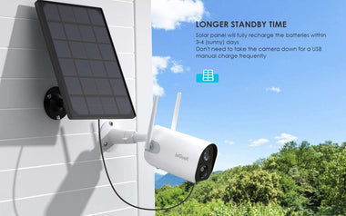Wireless Outdoor Security Camera, WiFi Solar Rechargeable