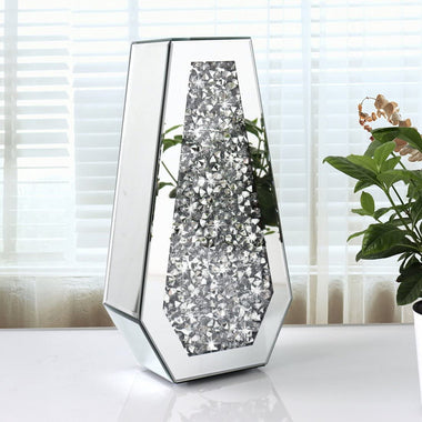 Flower Crushed Diamond Mirrored Vase