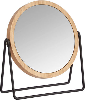 Vanity Mirror with Squared Bamboo Tray