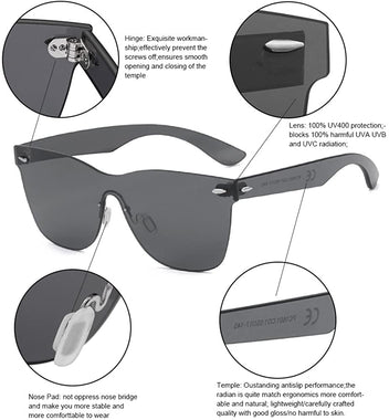 VentiVenti Classic Mirrored  Rimless Sunglasses