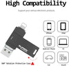 USB 3.0 Flash Drive 256gb with USB C Adapter, 3in1 Album Saver Photo Stick Mobile