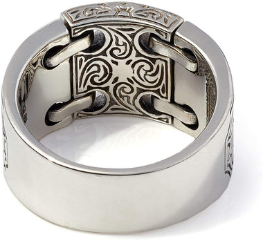 Konstatino Men's Sterling Silver Ring With 18K Gold Maltese Cross