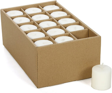 Set of 30 Unscented White Votive Candles