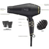 BaBylissPRO Graphite Titanium Ionic Hair Dryer With Diffuser