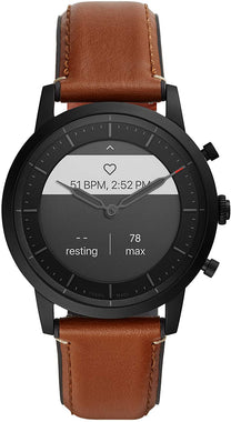 Men's 42MM Collider HR  and Leather Hybrid HR Smart Watch
