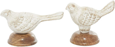 Set of 2 Brown Mango Farmhouse Bird Sculpture