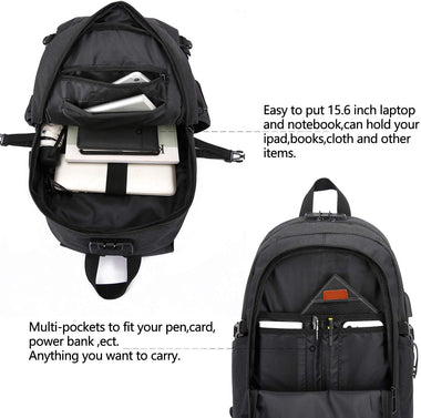 Laptop Backpack,Business Travel Anti Theft Backpack with USB Charging