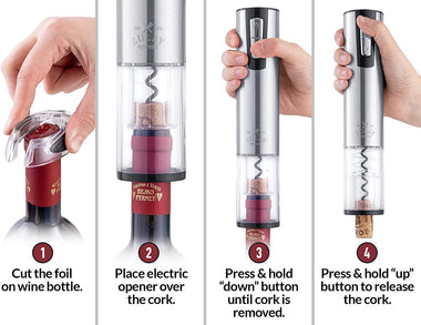Zulay Electric Wine Opener With Charging Base and Foil Cutter