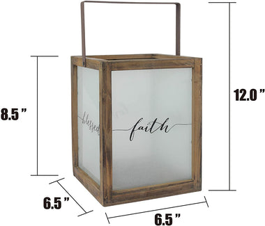 Stonebriar Frosted Glass Rustic Square Wood