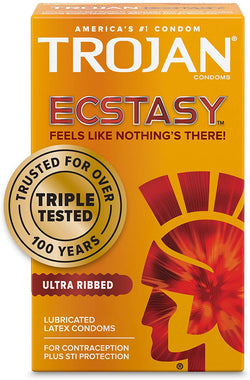 Trojan Ultra Ribbed Ecstasy Lubricated Condoms