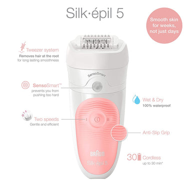 Epilator Silk-épil 5 5-620, Hair Removal for Women