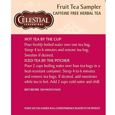 Celestial Seasonings Herbal Tea, Fruit Tea Sampler, 18 Count (Pack of 6)