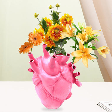 Heart Vase Resin Sculpture Creative Heart