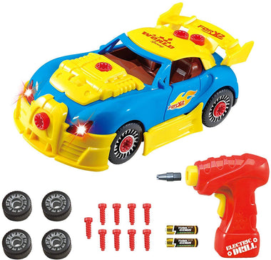 Think Gizmos FBA New Take Apart Toy Racing Car Set with Lights