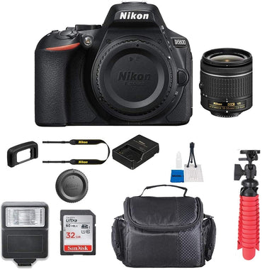 Nikon D5600 w/AF-P DX NIKKOR 18-55mm f/3.5-5.6G VR + Case + 32GB SD Card