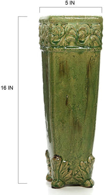 Hosley's 16" High Green Ceramic Floor Vase