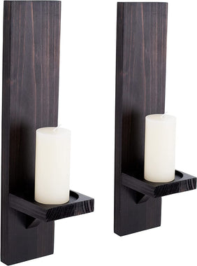 Set of 2 Cherry Red Wall Candle Sconce Candle Holder