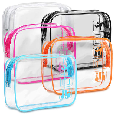 Clear Toiletry Bag, F-color 5 Pack TSA Approved Toiletry Bag