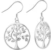 Dangle Drop Tree Earrings 925 Sterling Silver Tree of Life Leverback Earring