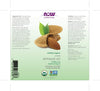 NOW Foods Solutions, Organic Sweet Almond Oil, 100% Pure Moisturizing Oil
